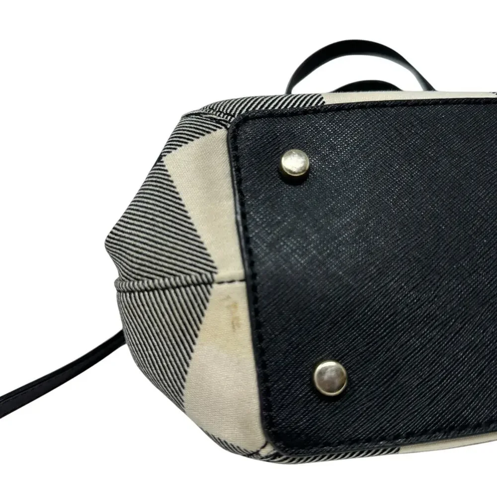 Kate Spade Cameron Street Shoulder Bag Balck Cream Plaid Margot *READ